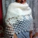 Super Soft Warm Cosy Crochet Ivory Triangle Shawl
