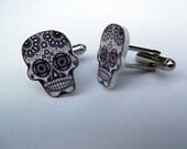 Sugar Skull Day of the Dead Dia de los Muertos cufflinks