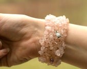 Fertility Bracelet - Rose Quartz, Amethyst Stretchy CUFF Bracelet, turtle charm