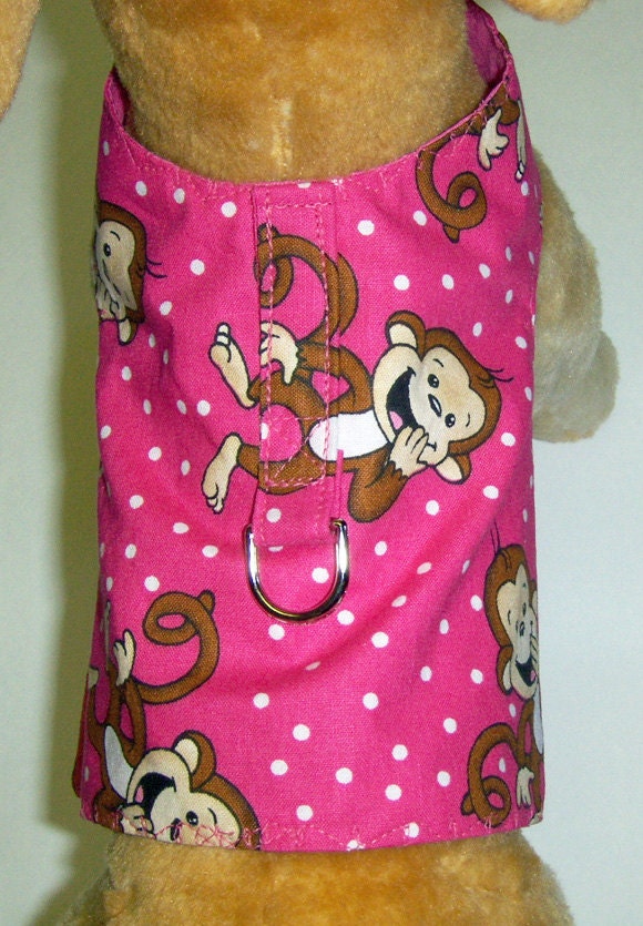Laughing Monkey Harness-Vest for Small Dog. Chihuahua, yorkie.