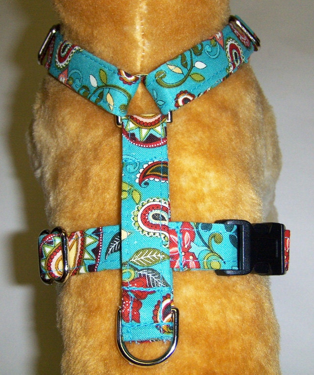 Dog Harness Adjustable Paisley Flower
