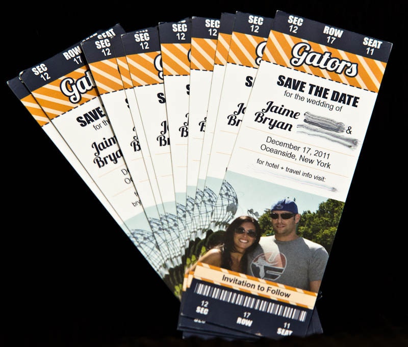 Orange and Blue Gator Football Ticket Save the Dates - PDF - Digital File