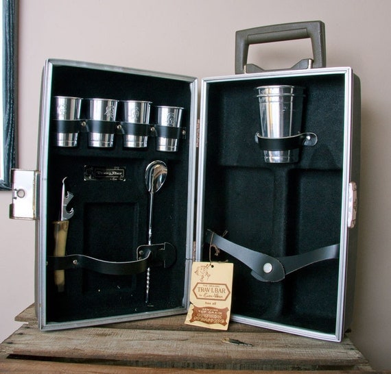 Vintage Travel Bar Set mixology Original Ever Ware by MollyFinds