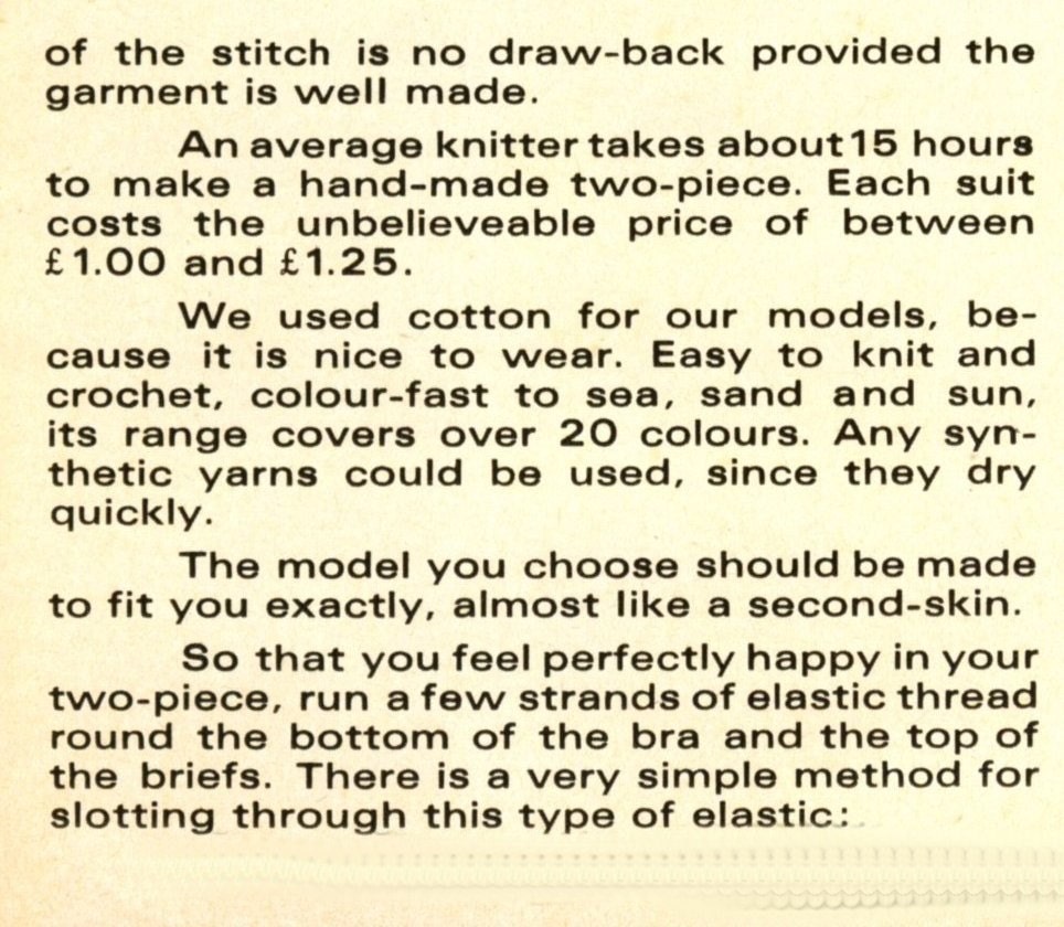 Vintage Crochet Bikini Pattern PDF 098 French Striped from WonkyZebra