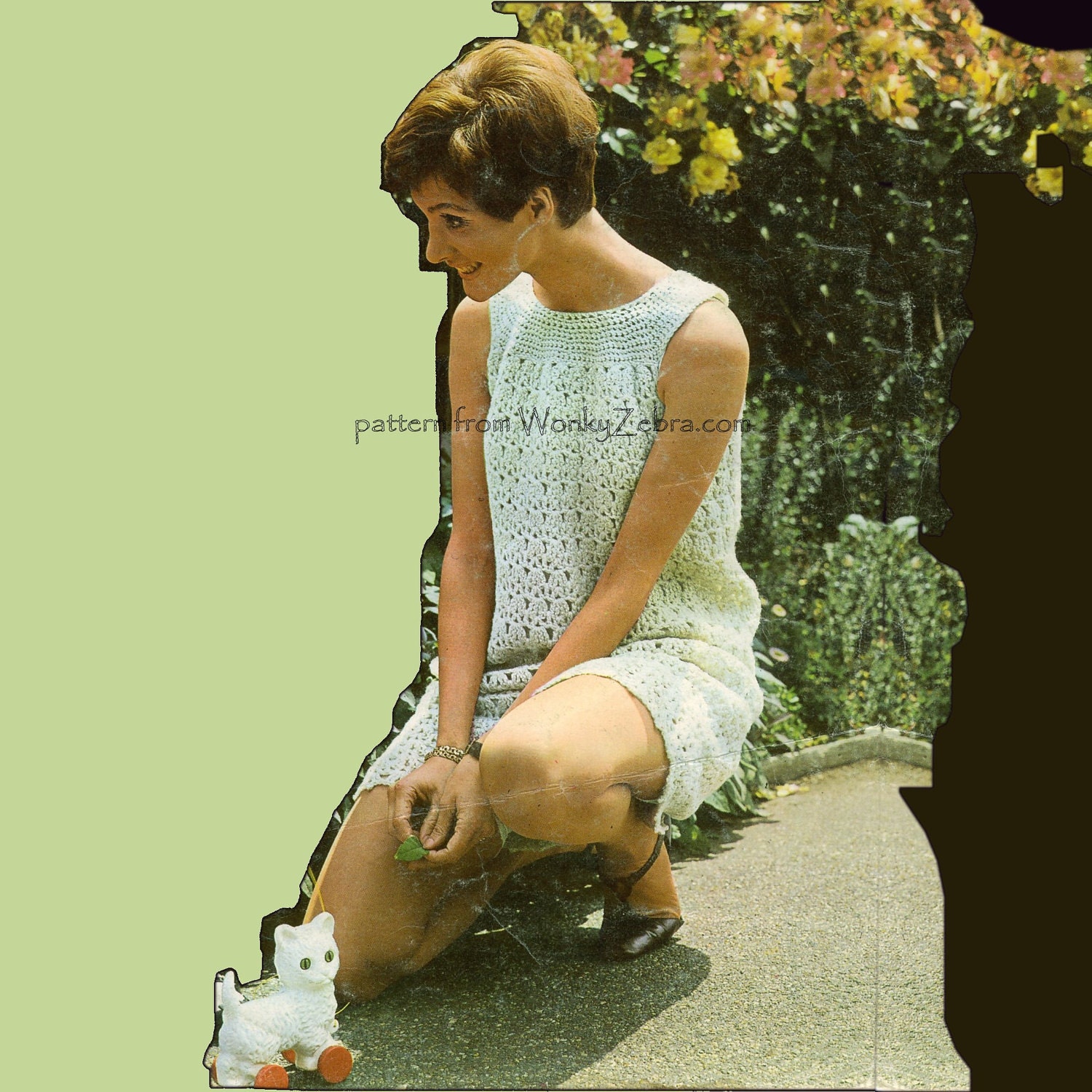 Vintage Crochet Pattern 193 PDF Mother Daughter Yoked Dress from WonkyZebra