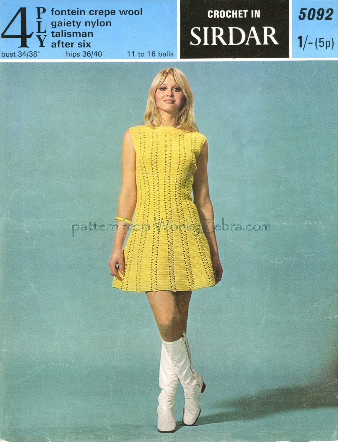 Crochet Dress Pattern Vintage PDF 078 Dolly Rocker Dress from WonkyZebra