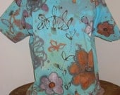 Tie Dye Painted Short Sleeve T Shirt - XL
