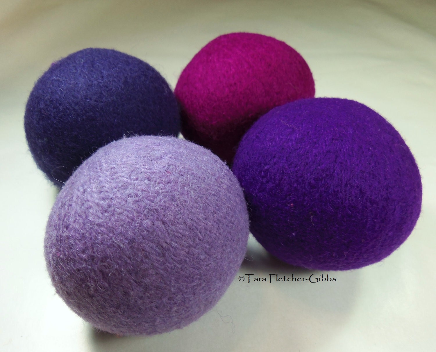 Wool Dryer Balls - Grape Vineyard - Set of 4 - Eco Friendly - Can Be Scented or Unscented