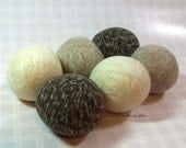 Wool Dryer Balls - Natural Colors - Set of 6 Eco Friendly - Can be Scented or Unscented