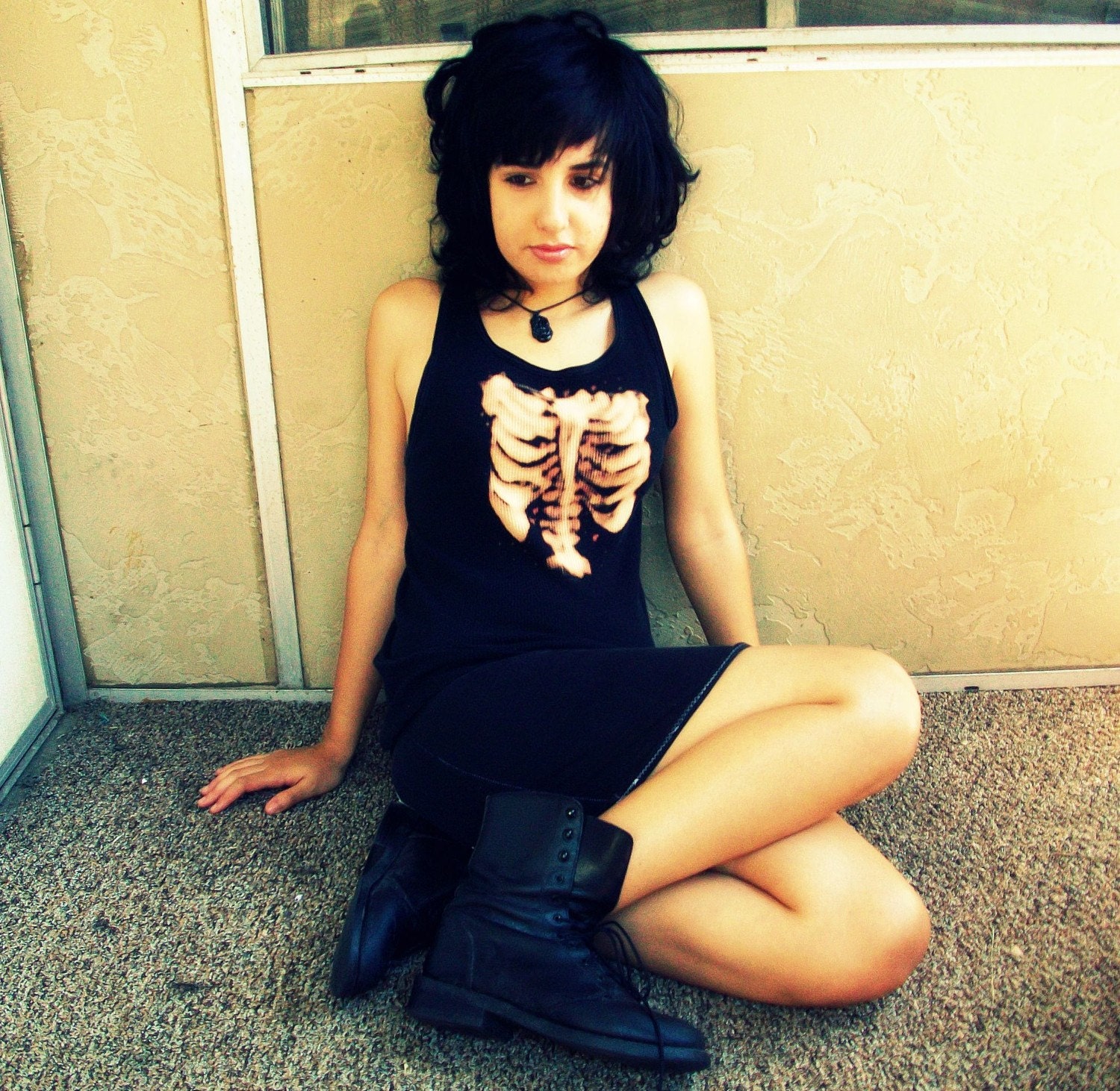 Psycho Ribcage Grunge Top
