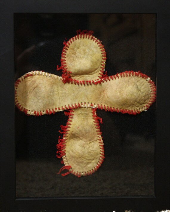 Unique Personalized Baseball Cross in Shadowbox Frame