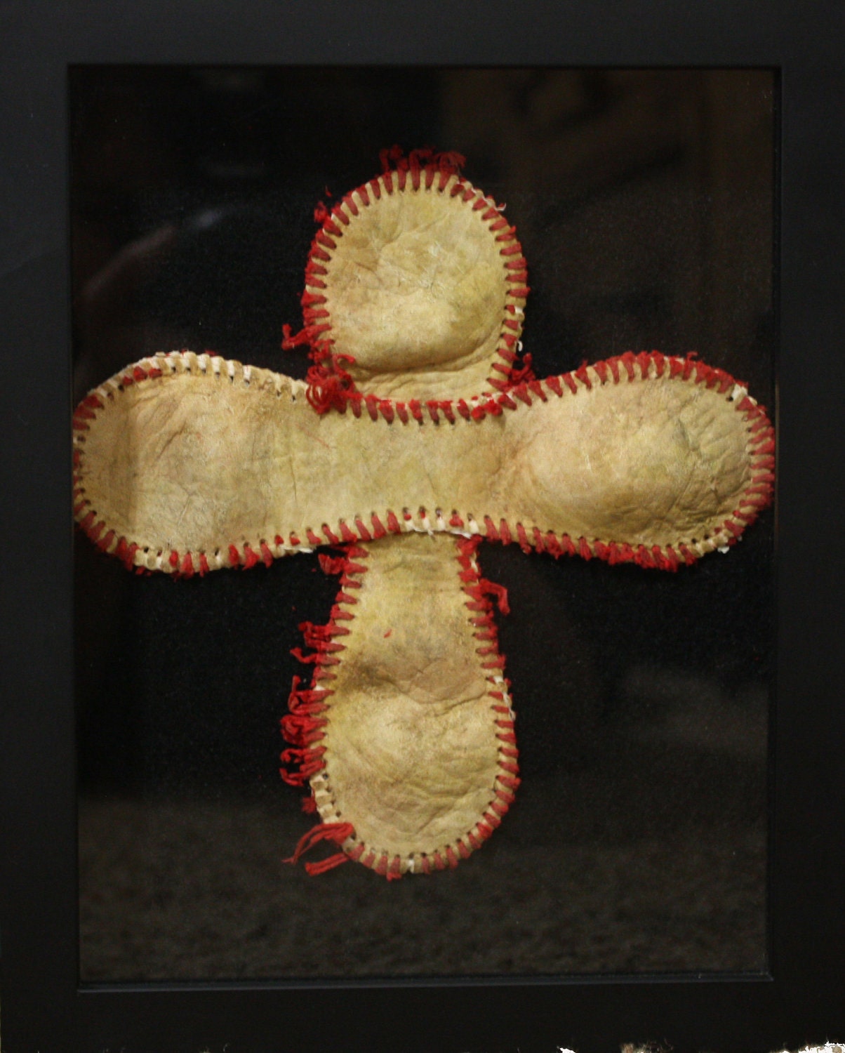 Unique Personalized Baseball Cross in Shadowbox Frame