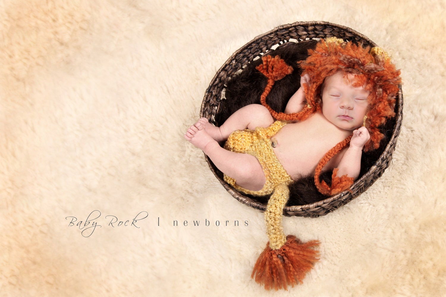 Little Lion Set--Hat and Diaper Cover