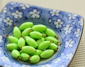 Vintage Plastic Beads . Lime Green with Loops . Low stock 2 lots left