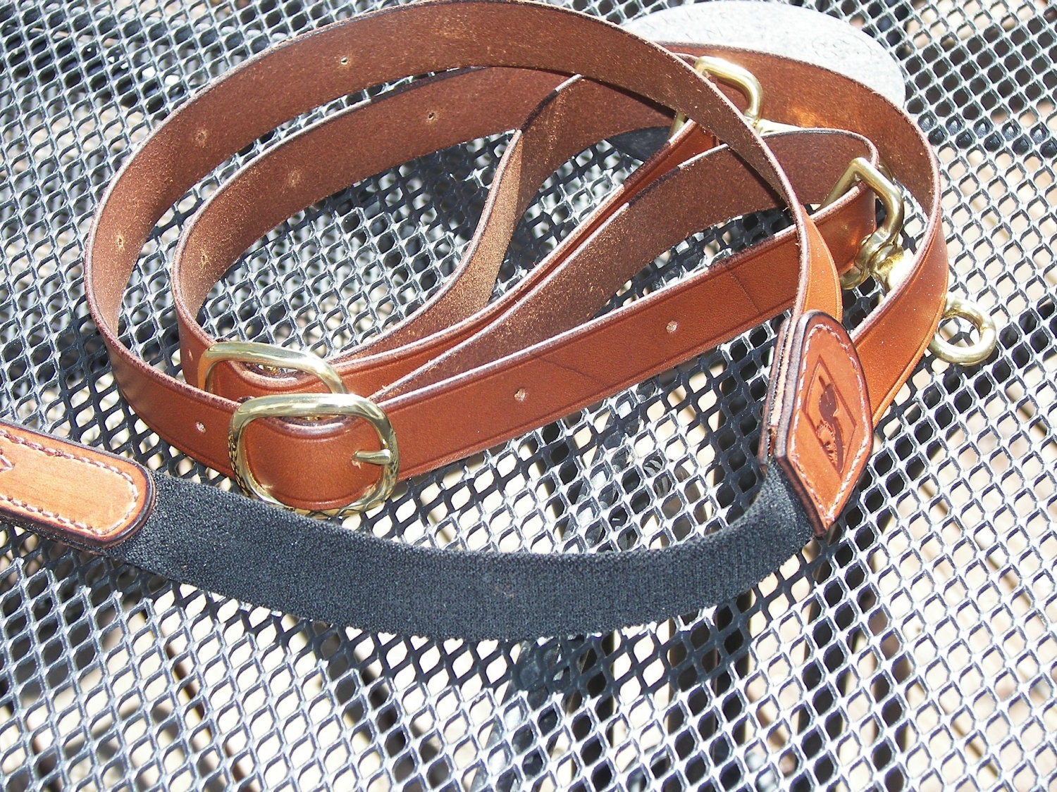 Leather suspenders With belt loop clips by cowboycollection