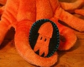 cute orange squid brooch