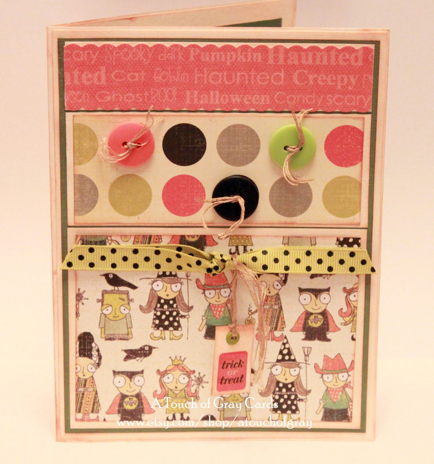 Halloween Card: Trick-or-Treaters - Handmade Halloween Greeting Card