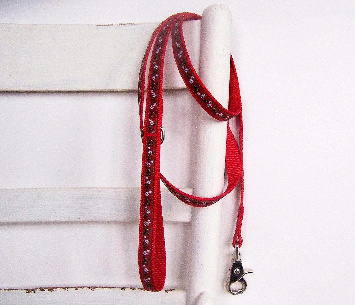 Ribbon Dog Leash - 3/4 inch width, 5 foot length, choose your ribbon