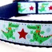 Alligator Stars Dog Collar - Blue Preppy