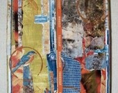 BLUEBIRD Original Mixed Media Collage Art