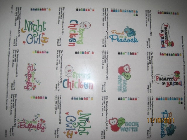 Baby Sentiment Sayings -Embroidery Designs Available
