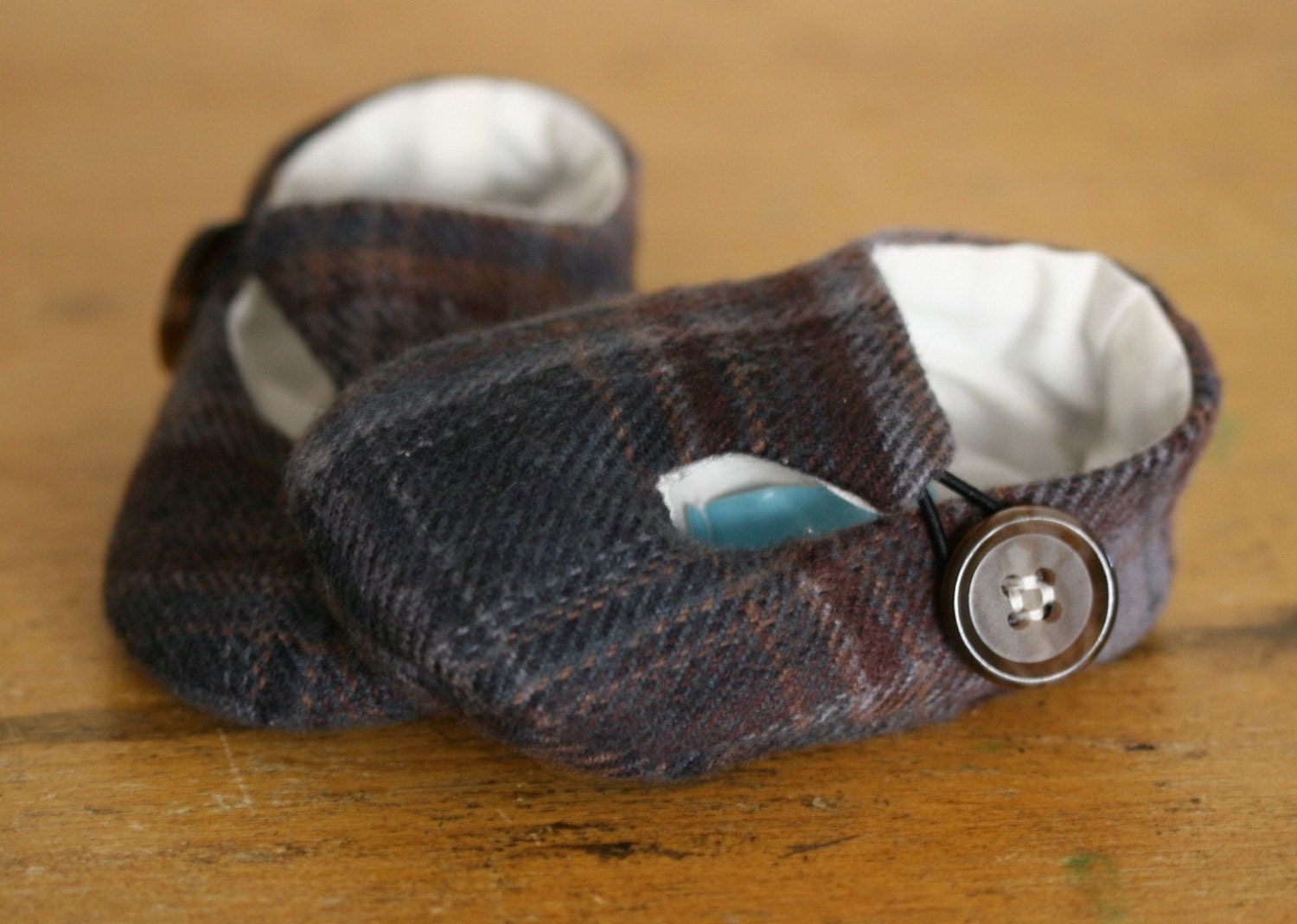 Baby Boy Shoes Gray Plaid Loafers