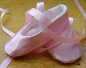 Baby Girl, Toddler Girl Ballet Slippers - Pink Satin - Ready To Ship