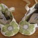 Lime and Taupe Floral Ballet Slipper Baby Shoes