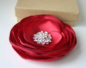 Red Wedding Flower Hair Accessory - Red Flower For Hair - Red Flower Hair Piece - Flower Facinator
