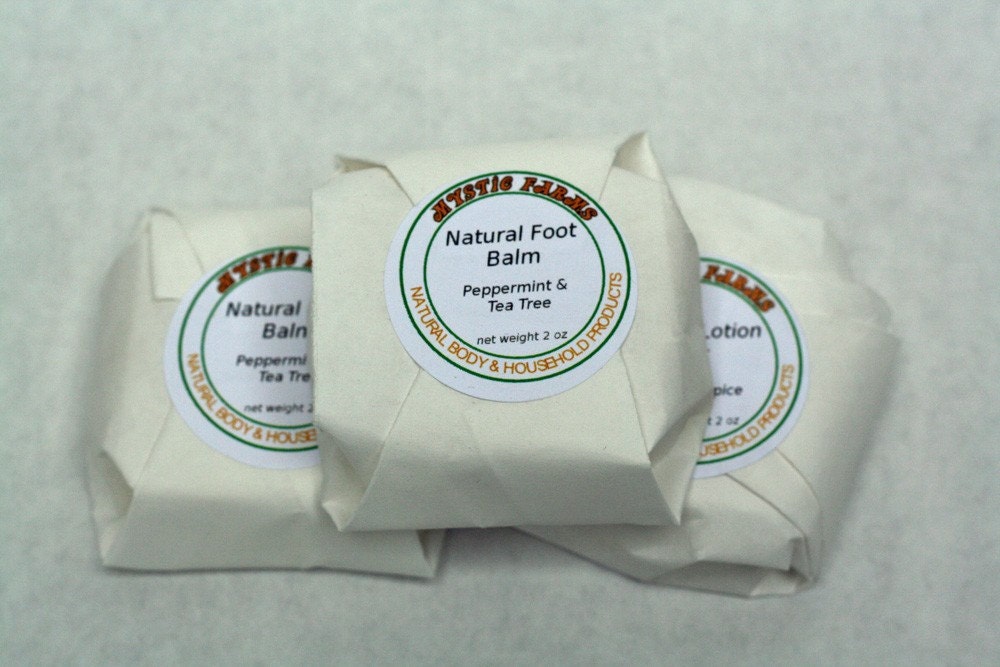 Peppermint and Tea Tree Foot Balm - Natural Solid Lotion Bar