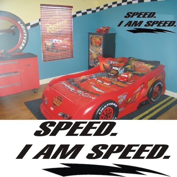 Kids Room Decal -- Disney Cars  -- Speed McQueen - Vinyl Wall Art Decal Sticker