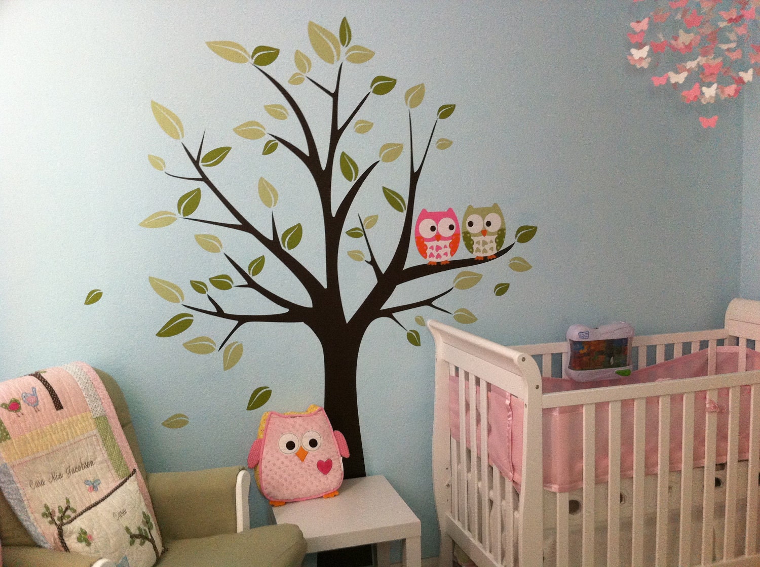 Wall Decal - Owls on a Tree - Baby Nursery Decals