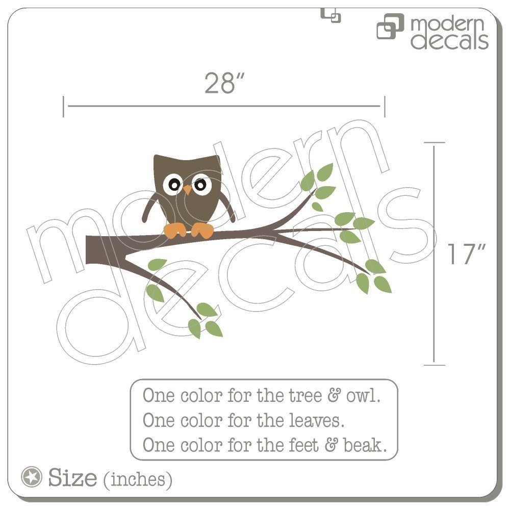Baby Owl -- Kids Room -- Nursery -- Vinyl Wall Art Decal Sticker -- This Decal Applies in One Piece
