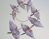 Origami Crane Mobile  - Children Decor - Baby Mobile - Eco Friendly - Nursery Home Pink Neutral Nature Floral Garden Birds