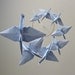 Baby Mobile / Origami Crane Mobile Children Decor / Eco Friendly Home Unique Nature Gift Celestial Peace Star Moon Light Blue