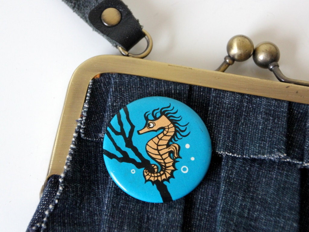 Very lovely vintage USSR pin with a Seahorse on it