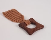 Organic Fabric and Wooden Teether- Walnut