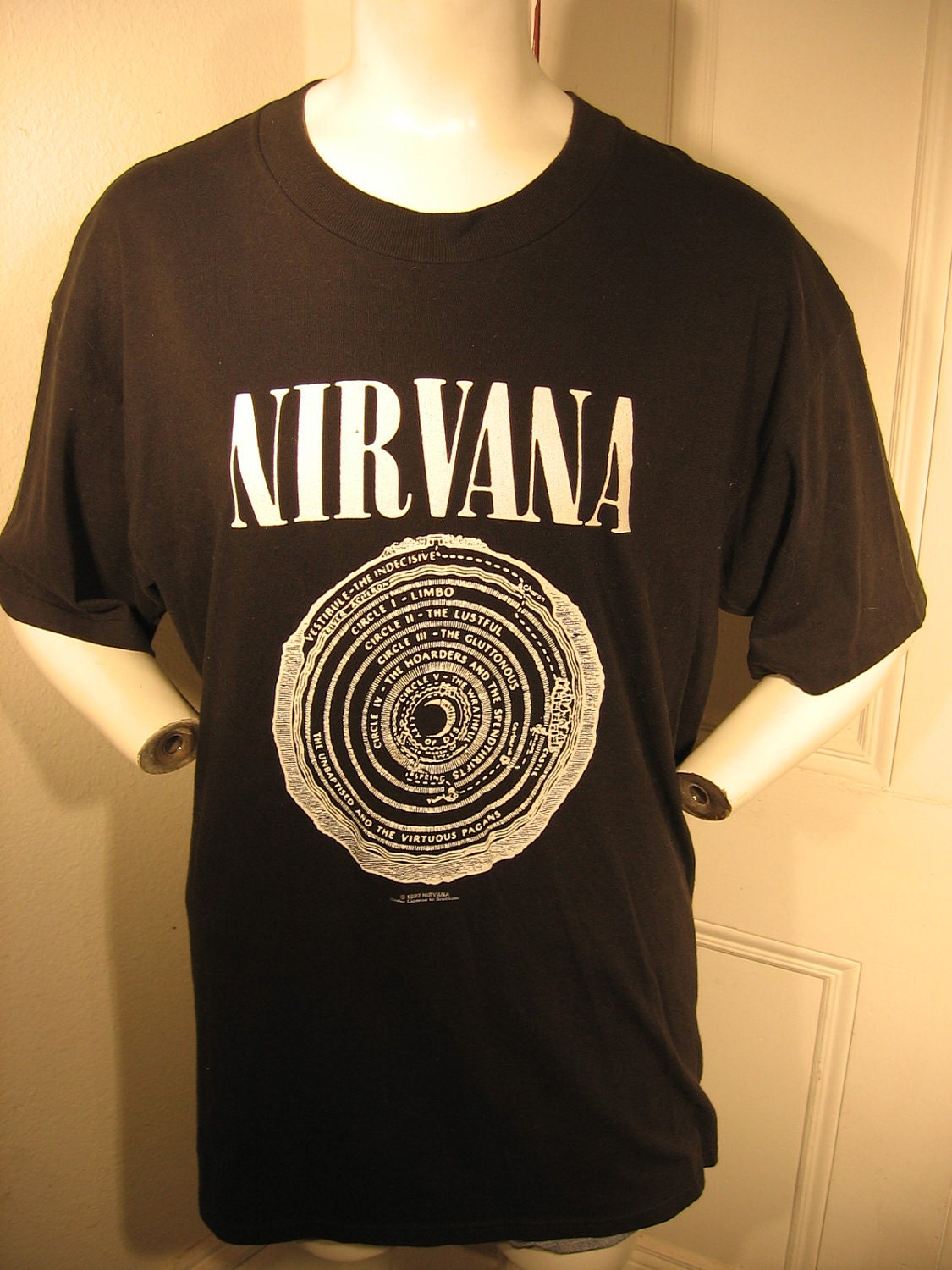 SALE 1992 Original Nirvana Kurt Cobain Vestibule band tour collector grunge rock tshirt mens sz XL
