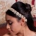 Jacqueline - Stunning Golden Rhinestone and Pearl Ribbon Headband