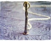 Tiny Clarinet Charm Necklace in Sterling Silver with a Delicate 18 Inch Sterling Silver Cable Chain