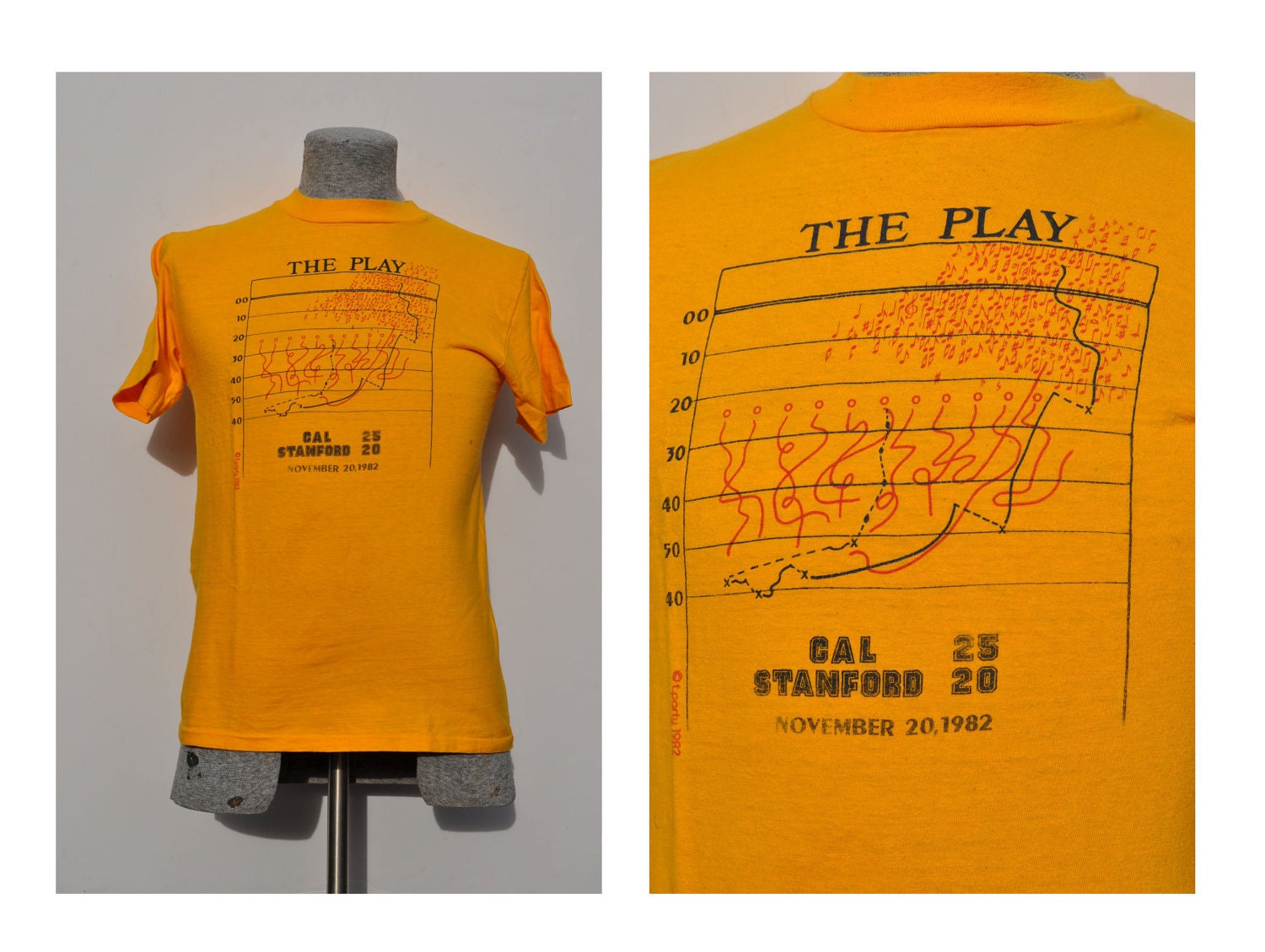 THE PLAY vintage cal berkeley vs stanford t-shirt 1982 game 80s tshirt