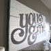 You & Me - distressed vintage style custom made typography word art sign