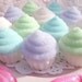 Pretty Pastel Cupcake Sugar Toppers for your Cupcakes or Baked Goods or to Serve with your Tea