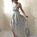 Ethereal fairy gown in dusty light blue rough silk