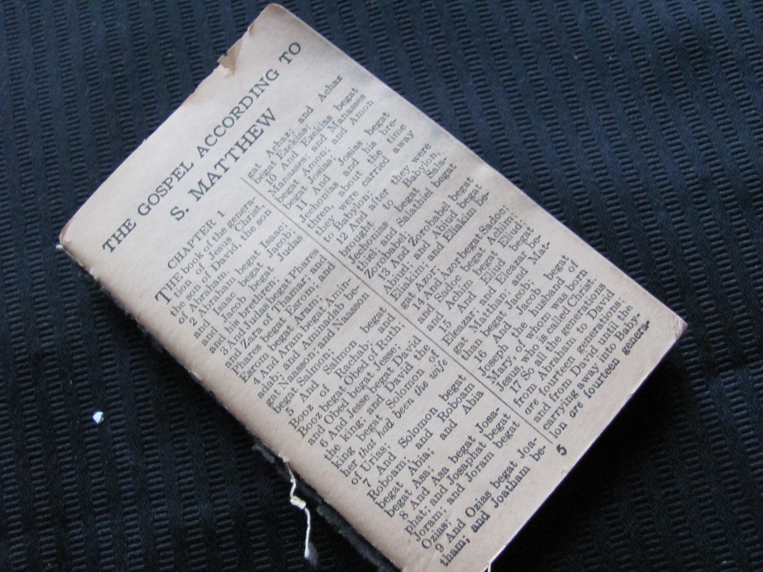 Small Antique Bible - Very Old Missing Cover - totalvintage