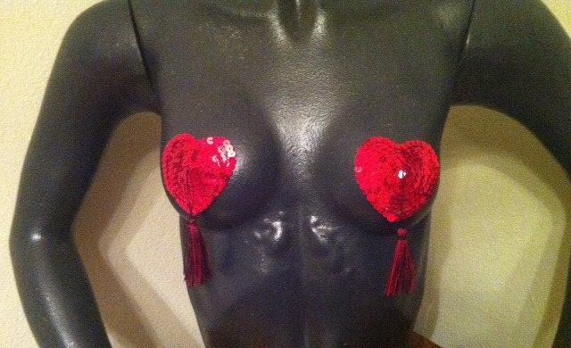Heartbreaker Heart-Shaped Burlesque Pasties with Tassels
