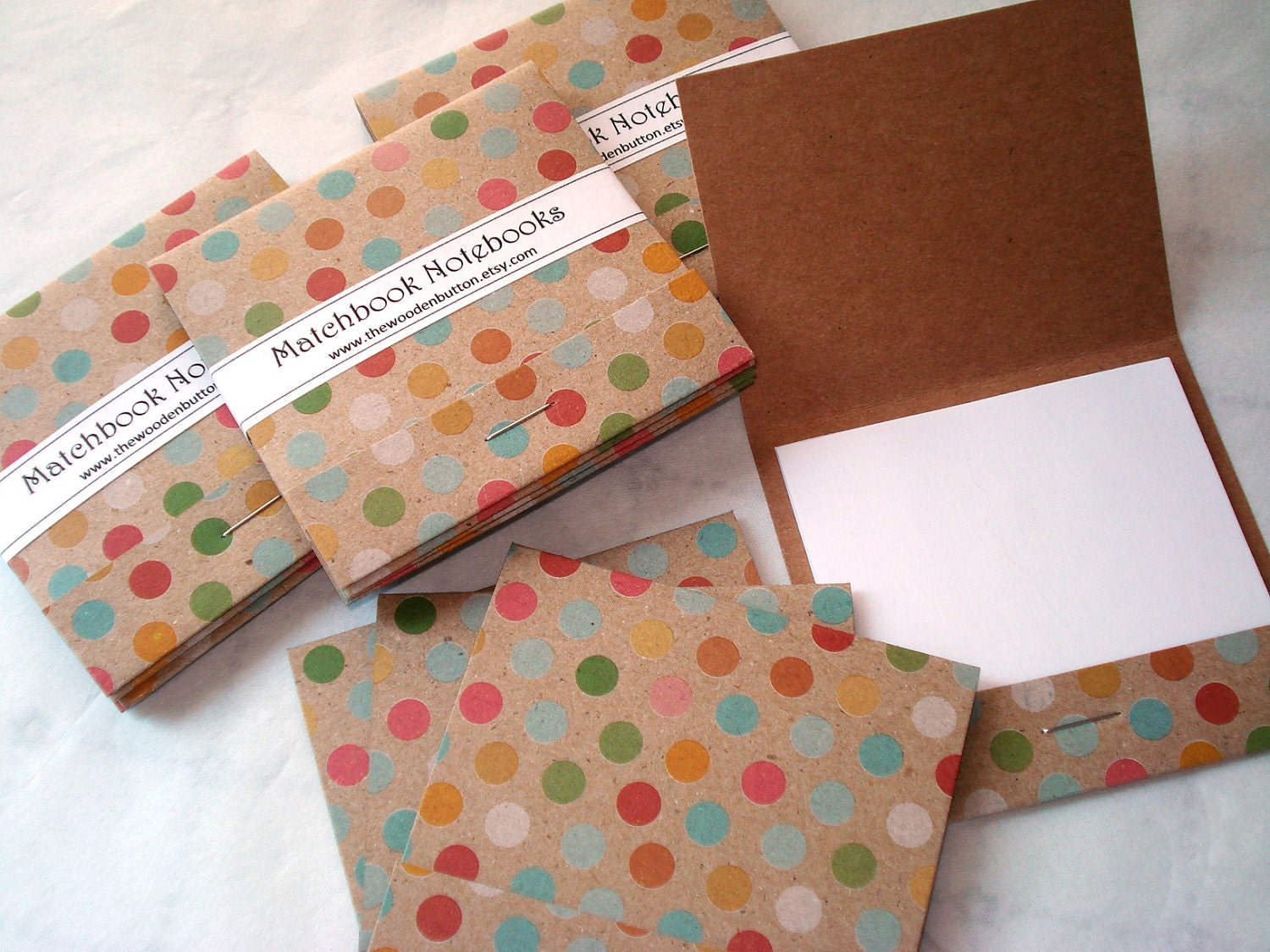 Set of 16 Matchbook Notebooks / birthday polka dot