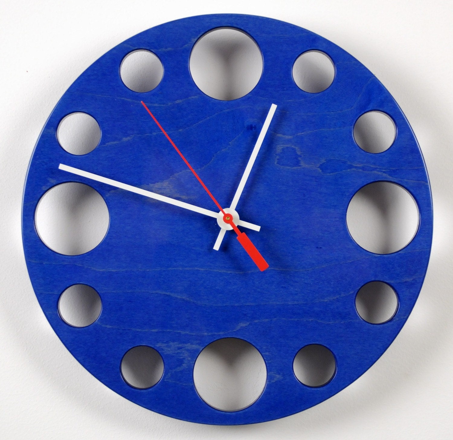 POP Clock in Blue, 10" modern wall clock