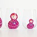 Nesting Dolls Painted Wine Glasses- Set of 4