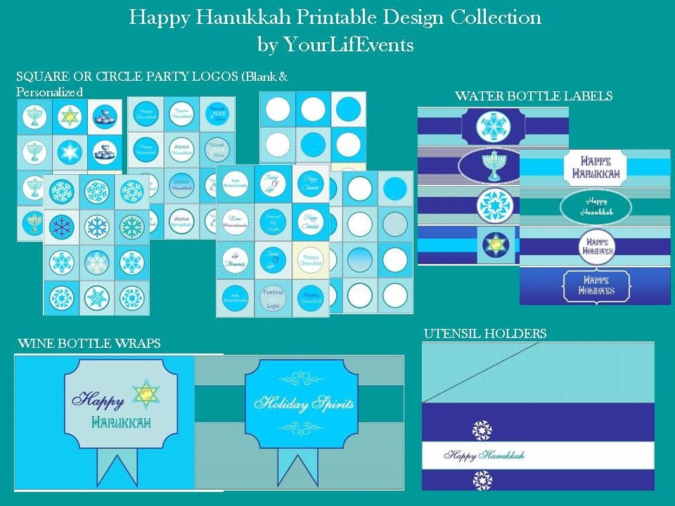 Happy Hanukkah DIY Printable Design Collection - Instant Download Il_570xn